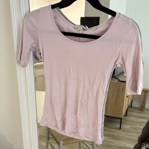 Vince Light Pink Scoop Neck Tee